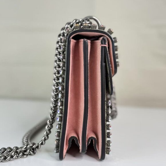 Gucci Pink Dionysus Bag Crystal Embelished GG Coated Canvas - Picture 4 of 8